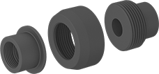 Image of System. NPT Female. Front orientation. Contains MultipleImages. Pipe and Fittings. Flame-Retardant PVDF Pipe Fittings for Harsh Chemicals, Union Straight Connectors, Threaded Fitting Connection, Female.
