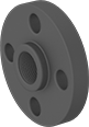 Image of Product. Front. Front orientation. Pipe and Fittings. Flame-Retardant PVDF Pipe Flanges for Harsh Chemicals, Flanges, Flanged Fitting Connection, Threaded Fitting Connection, Female, Flat Surface.