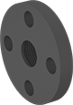 Image of Product. Flat Surface on Back. Back orientation. Pipe and Fittings. Flame-Retardant PVDF Pipe Flanges for Harsh Chemicals, Flanges, Flanged Fitting Connection, Threaded Fitting Connection, Female, Flat Surface.