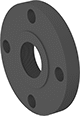 Image of Product. Raised Surface on Back. Back orientation. Pipe and Fittings. Flame-Retardant PVDF Pipe Flanges for Harsh Chemicals, Flanges, Flanged Fitting Connection, Threaded Fitting Connection, Female, Raised Surface.