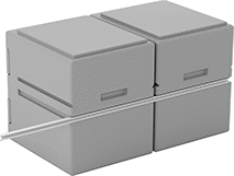 Image of ProductInUse. Shown Installed on Back of Lockers. Back orientation. Locker Support Rods. Stackable Lockers.