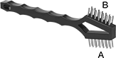 Image of Product. Style 1. Front orientation. Contains Annotated. Abrasive Hand Brushes. Two-in-One Abrasive Hand Brushes, Straight Handle, Style 1.