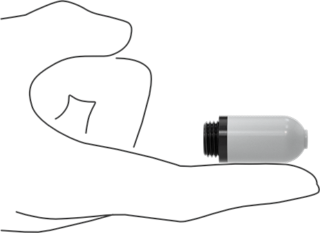 Image of Product. Side1 orientation. Contains SizingReference. Easy-Clean Muffler, 1/4 NPT Male, Polyethylene, 60 scfm Flow Rate.