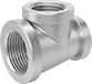 Image of Product. Female x Female x Female. Front orientation. Pipe and Fittings. Low-Pressure Brass and Bronze Threaded Pipe Fittings, Dual Tee Reducers, Threaded Fitting Connection, Female.
