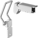 Image of Product. Front orientation. Draw Latches. Corner-Mount Draw Latches, Style F.
