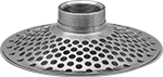 Image of Product. Style D. Front orientation. Strainers. Large-Particle-Filtering Suction Strainers, With Female Threaded Pipe Fitting Connections, For Use With Water, Style D.