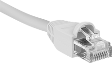 Image of ProductInUse. Front orientation. Electrical Connector Boots. Ethernet Strain-Relief Connector Boots.