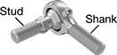 Image of Product. Front orientation. Contains Annotated. Rod Ends. Ball Joint Linkages with Grease Fitting.