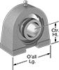 Food-and-Beverage Permanently Lubricated Tapped-Base Mounted Ball Bearings