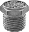Image of Product. 304 Stainless Steel. Front orientation. Breather Vents. Corrosion Resistant Breather Vents, Threaded NPT Male, 304 Stainless Steel Body.