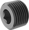 Image of Product. Male. Front orientation. Pipe and Fittings. Low-Pressure Iron and Steel Threaded Pipe Fittings, Hex-Drive Plugs with Copper Washer, Male, Threaded Fitting Connection.