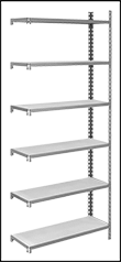 Image of Product. Add-On Unit. Front orientation. Contains Border. Shelving. Quick-Assembly Shelving with Particleboard Shelves, Stationary, Open Shelving with 6 Shelves, Add-On Units.
