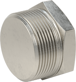 Image of Product. Back orientation. 304 Stainless Steel Threaded Pipe Fitting, High-Pressure, Plug with External Hex Drive, 2-1/2 NPT.