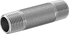 Image of Product. Male. Front orientation. Pipe and Fittings. Standard-Wall Aluminum Threaded Pipe Nipples and Pipe, Pipe—Threaded on Both Ends, Male, Threaded Fitting Connection.