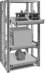 Image of ProductInUse. Front orientation. Shelving. Extra Heavy Duty Shelving with Roll-Out Shelves.