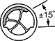 Image of Specification. Deflection Angle. Front orientation. Contains Annotated.