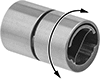 Image of Product. Single End. Front orientation. Contains Annotated. Pivot Bearings. Single-Ended Pivot Bearing.