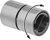 Image of Product. Front orientation. Contains Annotated. Pivot Bearings. Single-Ended Pivot Bearing.