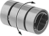 Image of Product. Double End. Front orientation. Contains Annotated. Pivot Bearings. Double-Ended Pivot Bearing.
