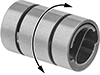 Image of Product. Front orientation. Contains Annotated. Pivot Bearings. Double-Ended Pivot Bearing.
