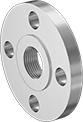 Image of Product. Front. Front orientation. Pipe and Fittings. Low-Pressure Stainless Steel Threaded Pipe Flanges, Forged Flanges, Flanged Fitting Connection, Threaded Fitting Connection, Female, Raised Surface.