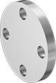Image of Product. Front. Front orientation. Pipe and Fittings. Low-Pressure Stainless Steel Unthreaded Pipe Flanges, Cast Blind Flanges, Flanged, Flat.