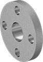 Image of Product. Flat Surface on Back. Back orientation. Pipe and Fittings. Low-Pressure Aluminum Unthreaded Pipe Flanges, Reducing Flanges, Slip-On Weld Female, Flat Surface.