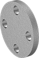 Image of Product. Flat Surface on Back. Back orientation. Pipe and Fittings. Low-Pressure Aluminum Unthreaded Pipe Flanges, Blind Flanges, Flanged, Flat.