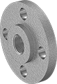 Image of Product. Front. Front orientation. Pipe and Fittings. Low-Pressure Aluminum Threaded Pipe Flanges, Reducing Flanges, Flanged Fitting Connection, Threaded Fitting Connection, Female, Flat Surface.