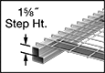 Image of Specification. Front orientation. ZoomedIn view. Contains Annotated, Border. For 1 5/8" Step Height.