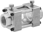 Image of Product. Front orientation. Flow Sights. Full-View Flow Sights with Indicator for Water and Oil.