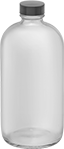 Image of Product. Front orientation. Bottles. Safety-Coated Glass Bottles, Clear.