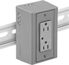 Surge-Suppressing DIN-Rail Mount Straight-Blade Receptacles