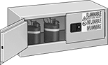 Image of ProductInUse. Front orientation. Cabinets. Wall-Mount Safety Cabinets for Flammables.