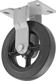 Image of Product. Front orientation. Casters. Economy Mauler Casters with Rubber Wheels, Rigid Casters.
