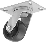 Image of Product. Swivel. Front orientation. Swivel Casters. Economy Mauler Casters with Polypropylene Wheels.