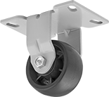 Image of Product. Rigid. Front orientation. Rigid Casters. Economy Mauler Casters with Polypropylene Wheels.