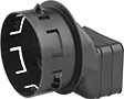 Image of Product. Front orientation. Pipe and Fittings. Easy-Access Underground Drain, Waste, and Vent Polyethylene Pipe Fittings for Water, Offset Straight Adapters, Snap-Lock Male × Snap-Lock Female.