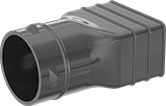 Image of Product. Front orientation. Pipe and Fittings. Easy-Access Underground Drain, Waste, and Vent Polyethylene Pipe Fittings for Water, Straight Adapters, Snap-Lock Male × Snap-Lock Female.