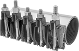 Image of Product. Front orientation. Pipe Repair Clamps. Medium-Pressure Pipe Repair Clamps, Full-Coverage Gasket.