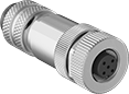 Image of Product. Front orientation. Metric Circular Connectors. M12 Connectors, Sockets, Shielded.