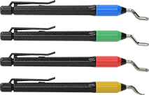 Image of Product. Side1 orientation. Deburring Tools. Choose-a-Color Heavy Duty Pocket-Size Changeable-Blade Deburring Scrapers , Plastic Handle.