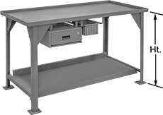 Image of Product. Front orientation. Contains Annotated. Workbenches. Workbenches with Drain.