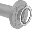 Image of ProductInUse. Gasket Shown with a Raised-Surface Pipe Flange. Front orientation. Pipe Gaskets. High-Temperature Metallic Pipe Gaskets.