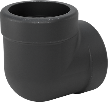 Image of Product. Back orientation. High-Pressure Socket-Connect Steel Unthreaded Fitting, 90 Degree Elbow Connector, 2 Pipe Size.