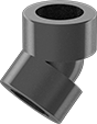 Image of Product. Front orientation. Pipe and Fittings. High-Pressure Iron and Steel Socket-Connect Pipe Fittings, 45° Elbow Connectors, Socket Connect.