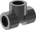 Image of Product. Front orientation. Pipe and Fittings. High-Pressure Iron and Steel Socket-Connect Pipe Fittings, Tee Connectors, Socket Connect.