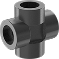 Image of Product. Front orientation. Pipe and Fittings. High-Pressure Iron and Steel Socket-Connect Pipe Fittings, Cross Connectors, Socket Connect.