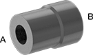 Image of Product. Front orientation. Contains Annotated. Pipe and Fittings. High-Pressure Iron and Steel Socket-Connect Pipe Fittings, Bushing Straight Reducing Adapters, Socket Connect Male × Socket Connect Female.