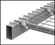 Image of Product. Front orientation. ZoomedIn view. Contains Border. Rack Decking. Wire Rack Decking for Extra-Heavy Duty Pallet Racks.